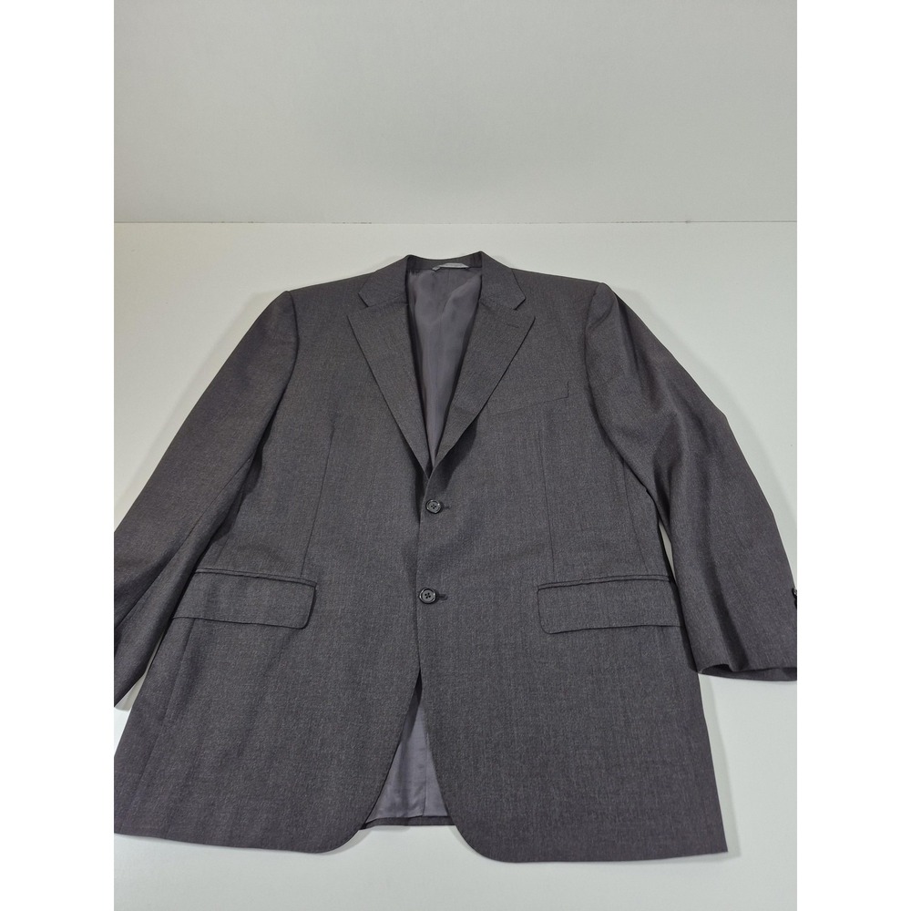 Canali Suit Jacket Mens 56 Gray 100% Wool 2 Button Notch Lapel Italy Formal